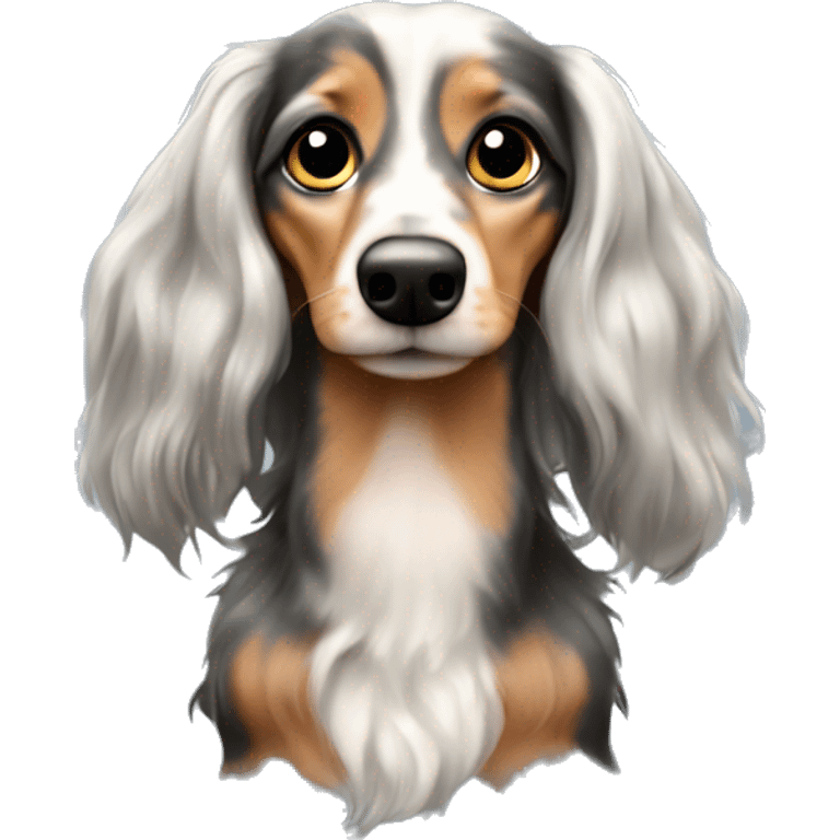 Trio merle dachshund long haired emoji