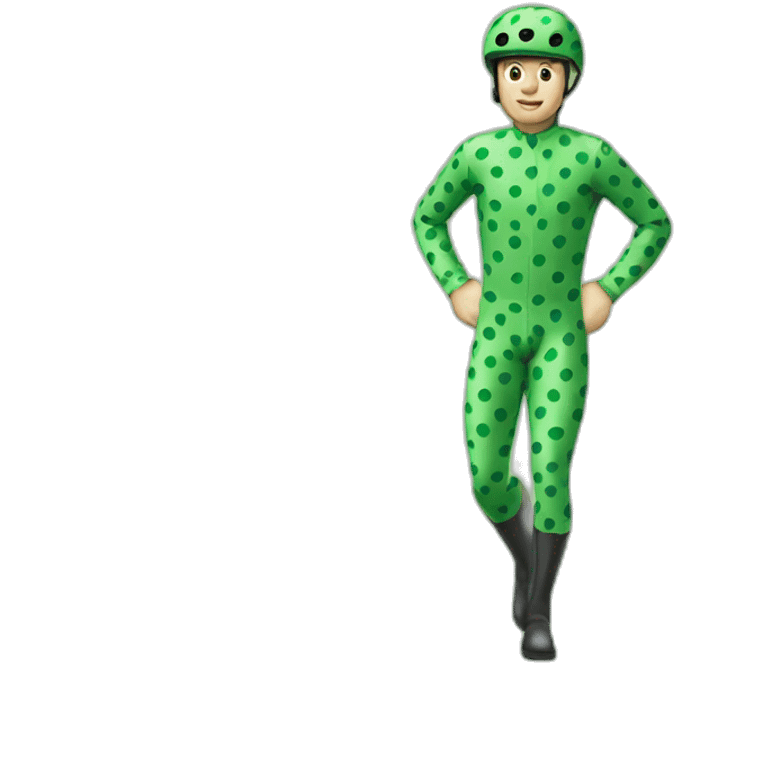 jockey green polka dot emoji