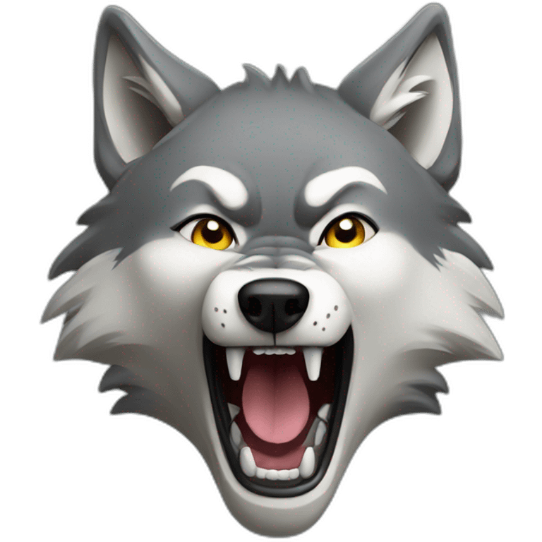 female wolf growling emoji