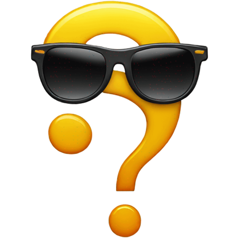 Question mark symbol with sun glasses emoji