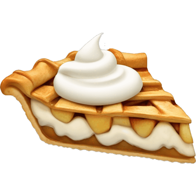 Apple pie slice with whipped cream on top emoji