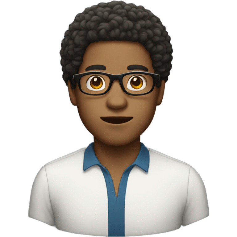 Light skin man with a slight Afro and glasses  emoji