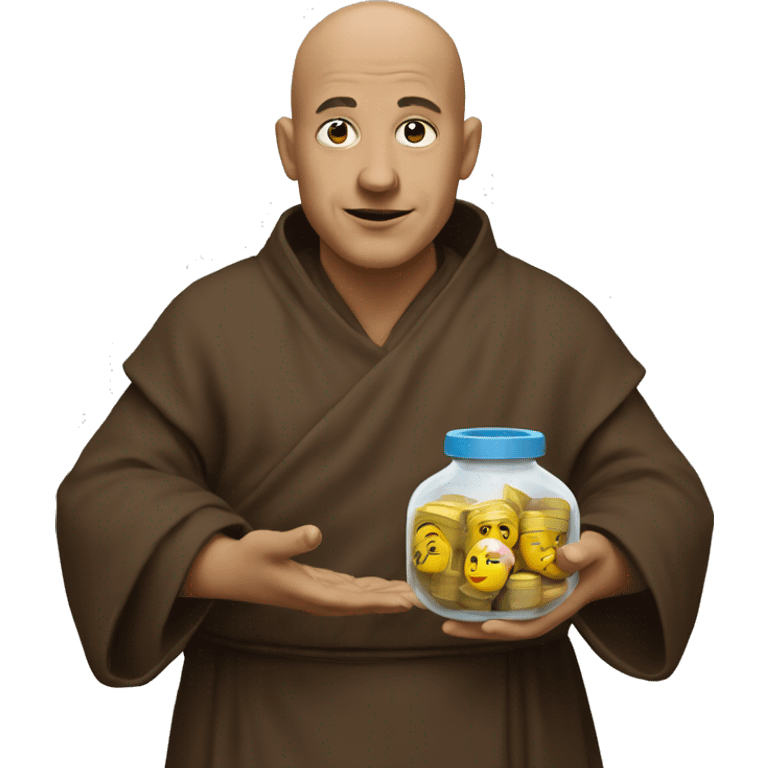 The monk collects donations emoji