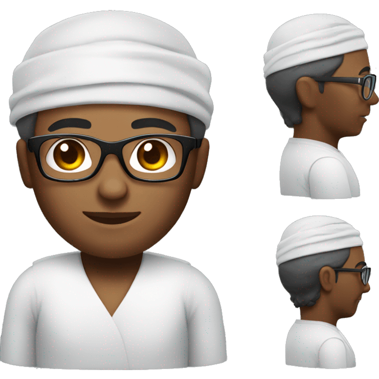 male african american Massage therapist wearing turban and glasses emoji