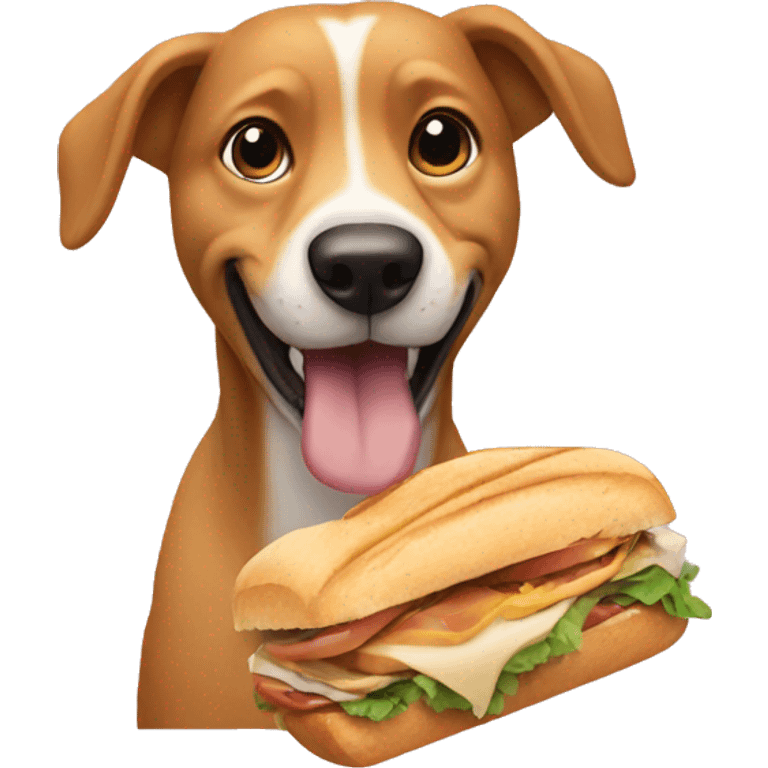 dog eating a sandwich emoji