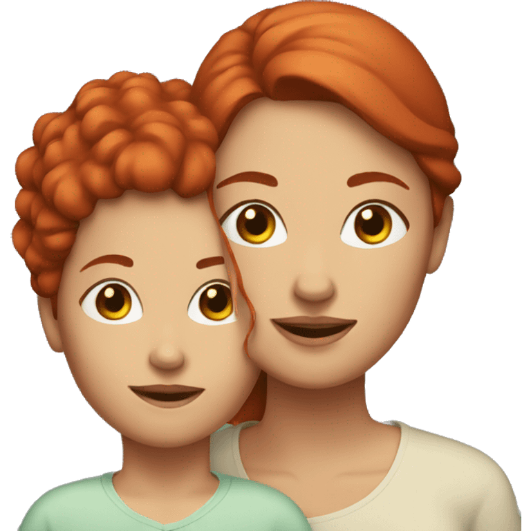 mom and daughter with red hair  emoji