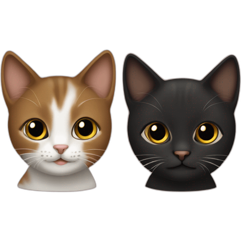 Cat brune and blac emoji