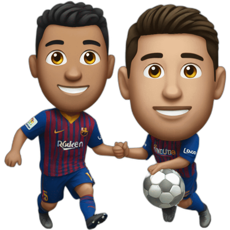 ronaldo holding messi emoji