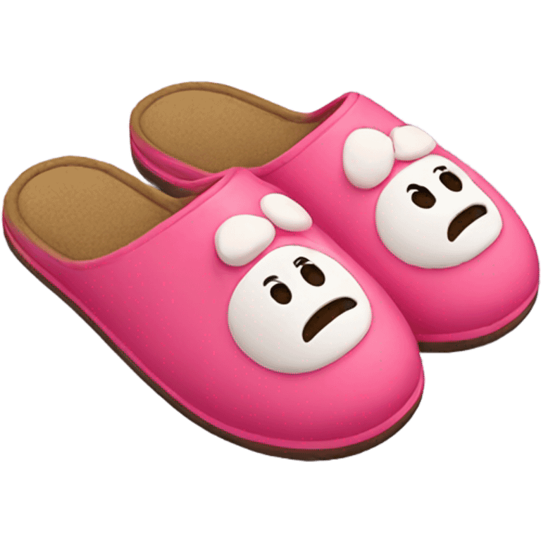 Slippers with a face emoji