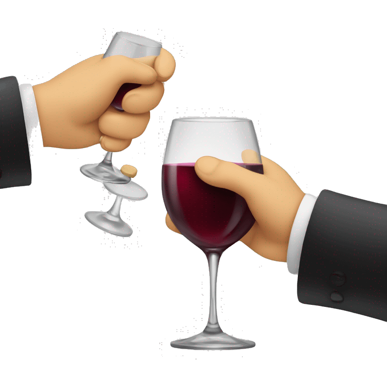 Hand passing wine glass to another hand emoji