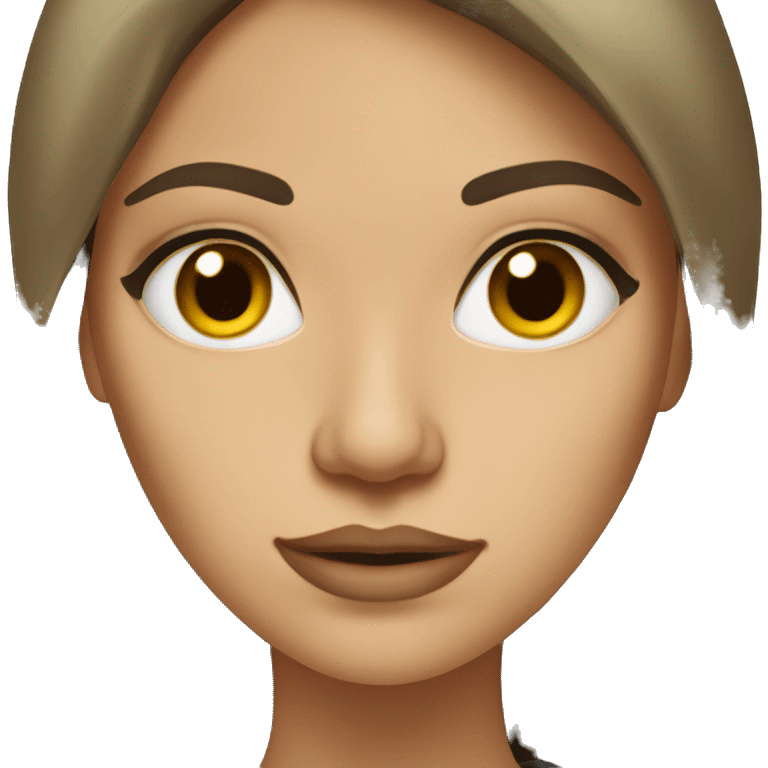 Woman lawyer with long brown hair and light olive skin and brown eyes and long eyelashes emoji