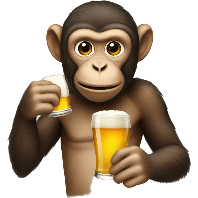 monkey drinking beer emoji