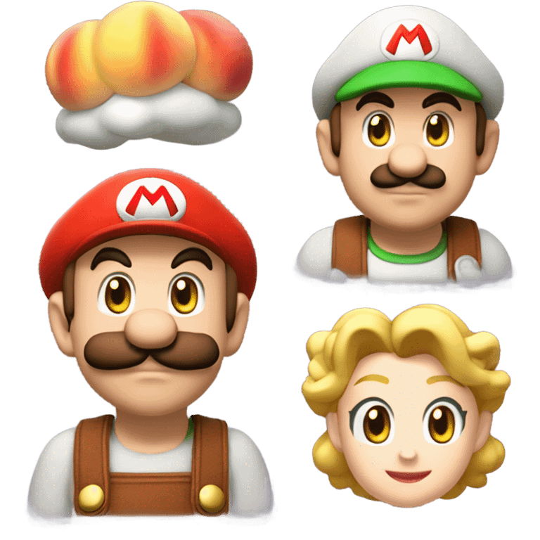 Super Mario und peach retten böser emoji