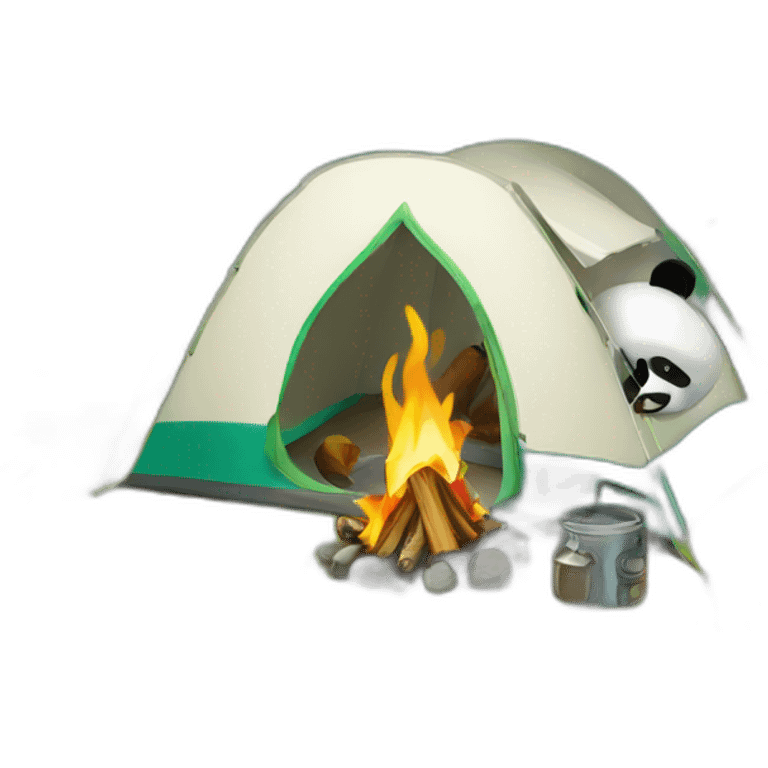 Camping panda emoji