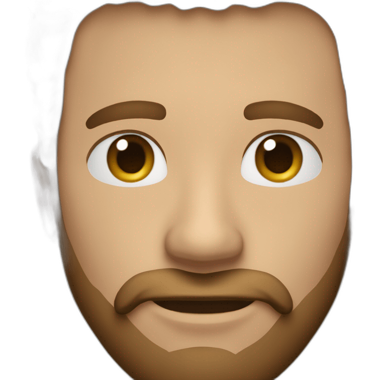 hombre moreno 30 años con pelo rapado al 2 y barba de una semana emoji