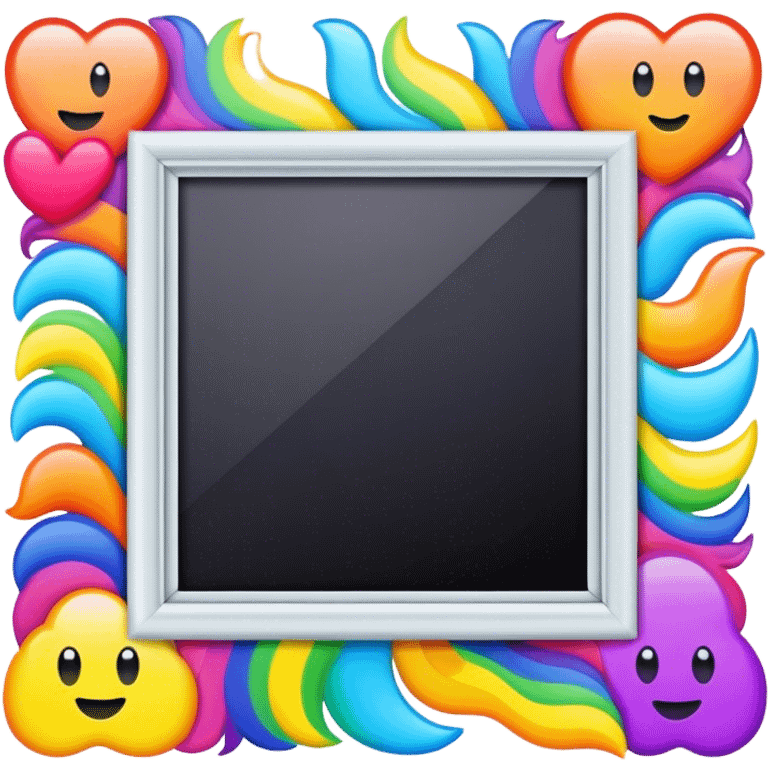 Psychedelic colored photo frame emoji