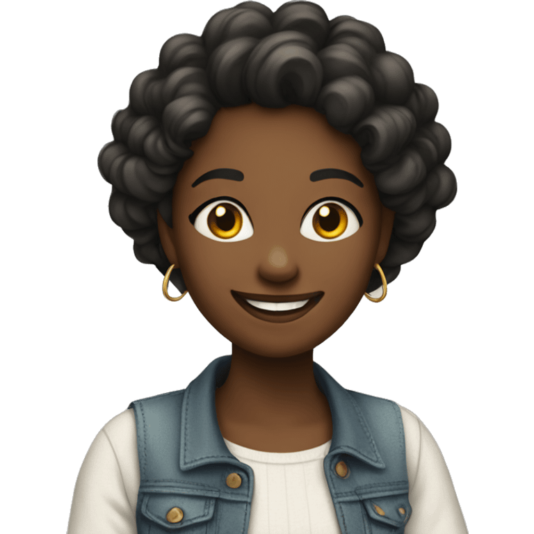 smiling girl in stylish outfit emoji