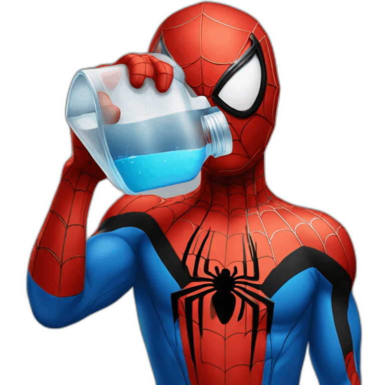 spiderman drinking water emoji