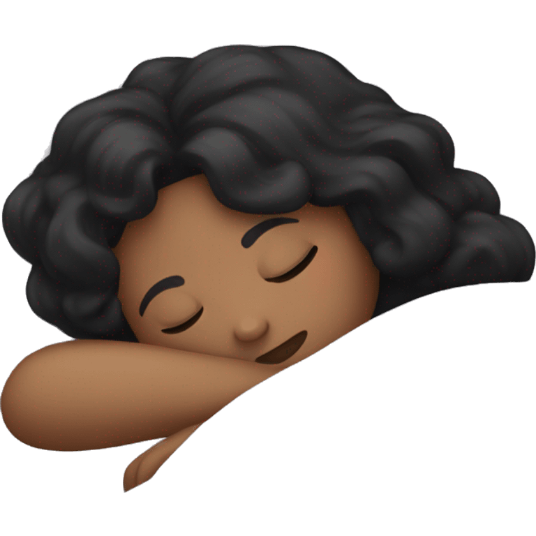 Black haired girl sleeping emoji