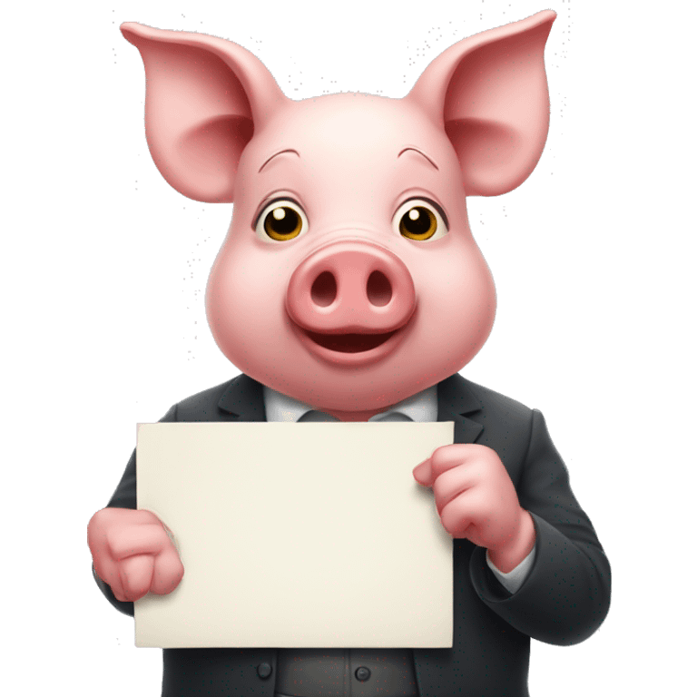 pig holding sign that says liar emoji