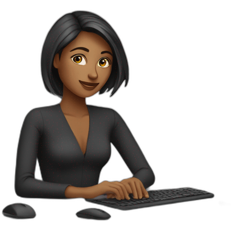 woman on computer working at dubai emoji