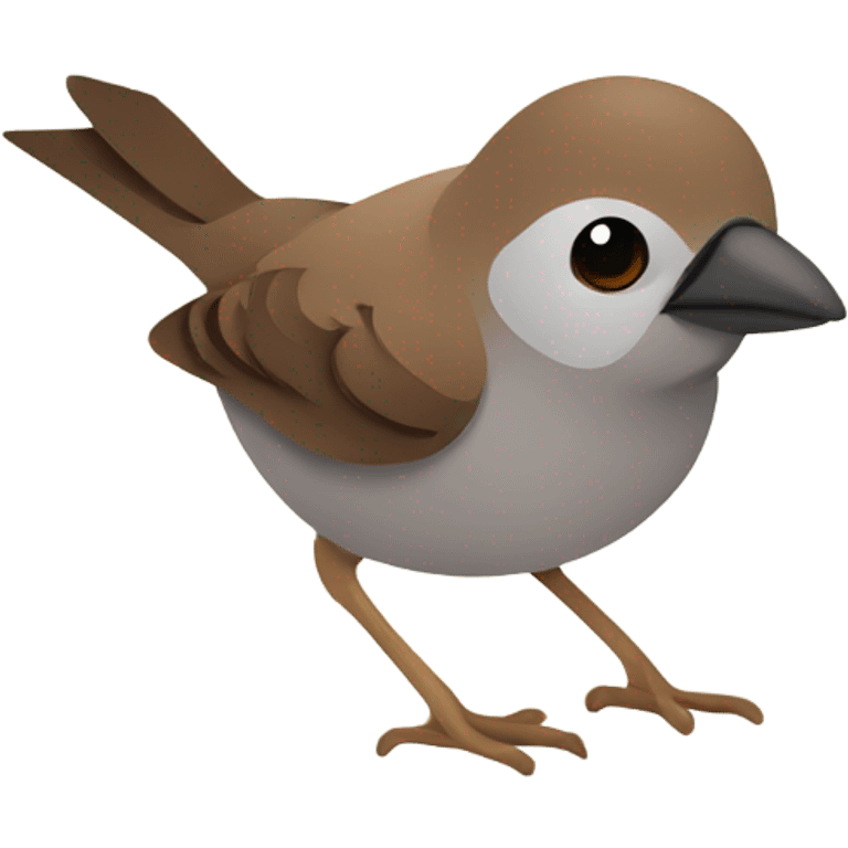 cute sparrow with a simple and flat design emoji