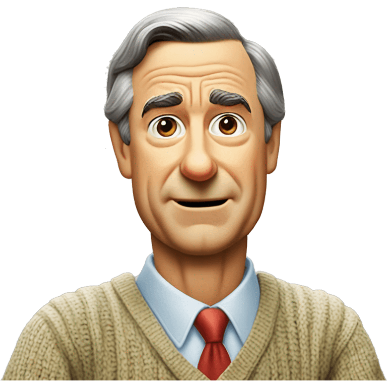 Mr.Rogers giving a thumbs down and frowning emoji