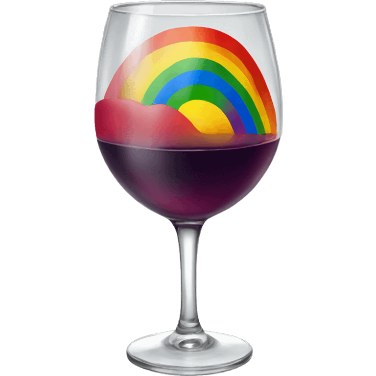 Rainbow wine emoji