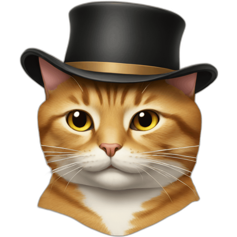 cat with a hat and a cigar emoji