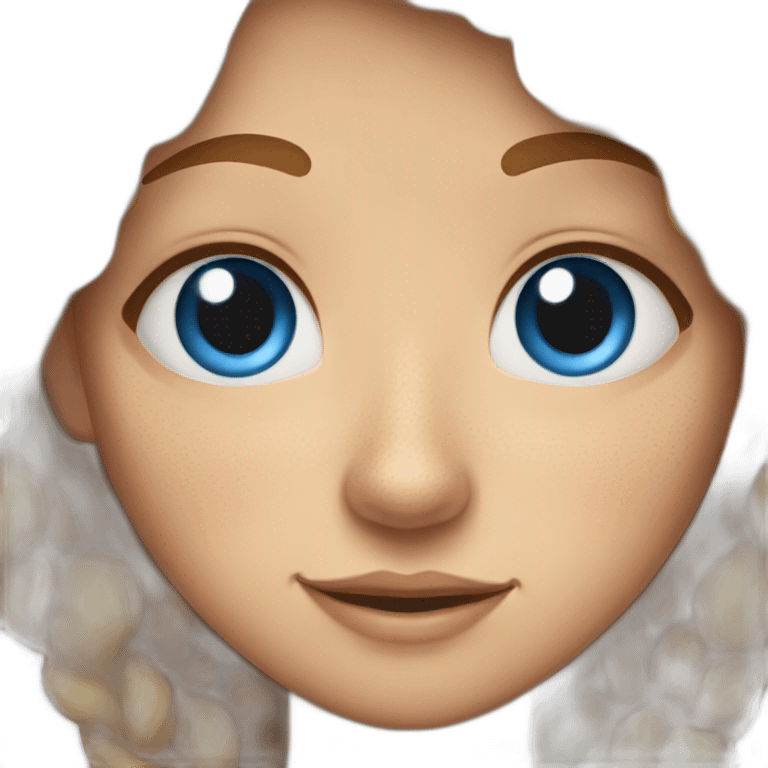 a one-eyed girl with a blue eye, light brown hair and freckles emoji