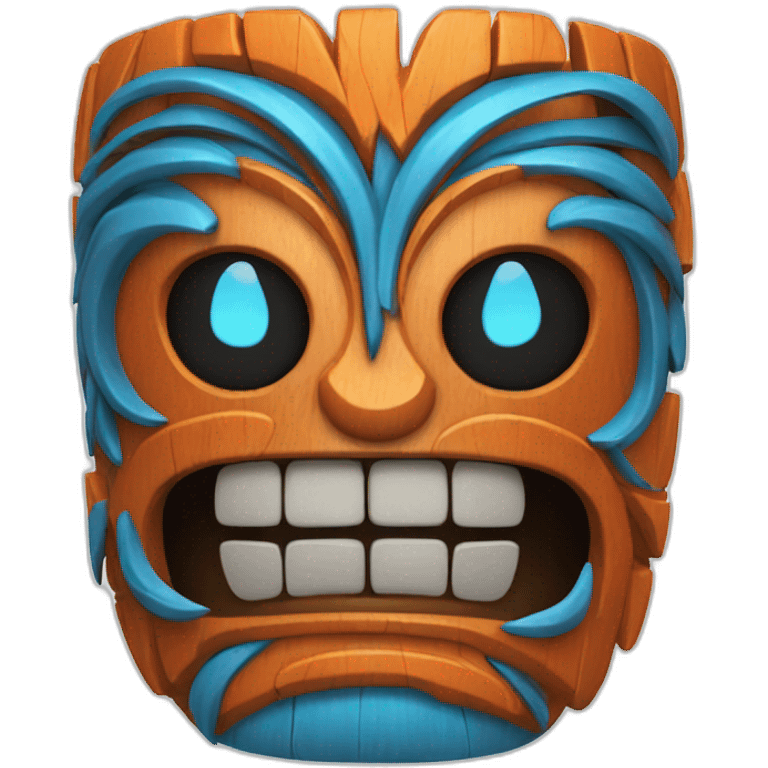 Tiki with colors blue and orange-tornado-fun-love-surf emoji