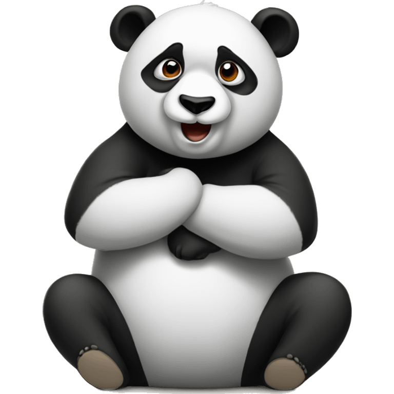 Panda doing squats emoji