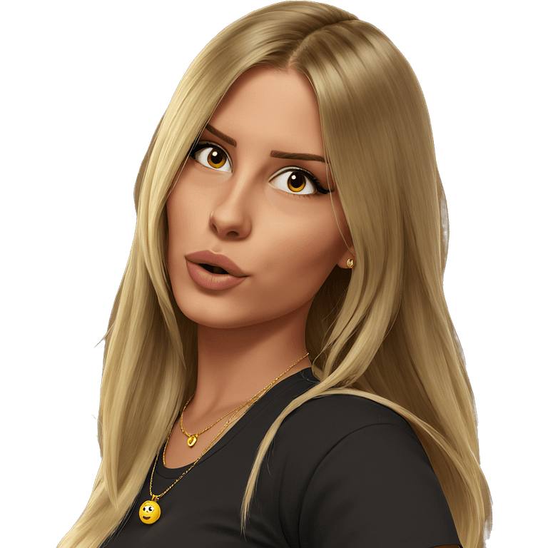 blonde girl with necklace emoji