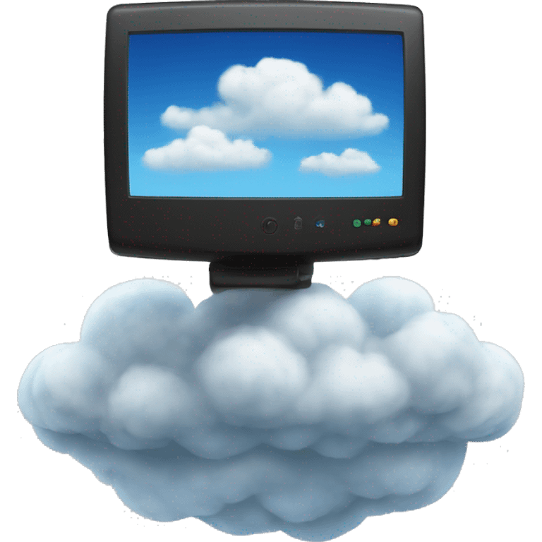 monitor on top of a cloud emoji