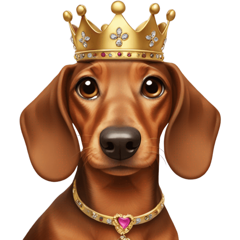 Dachshund wearing a crown emoji