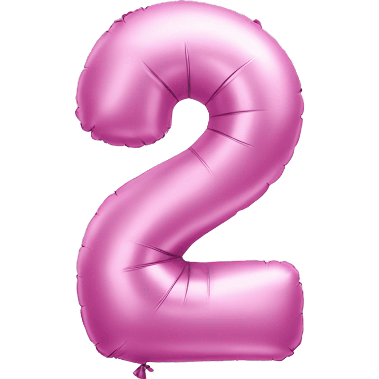 Pink baloon in the shape of number 2 emoji