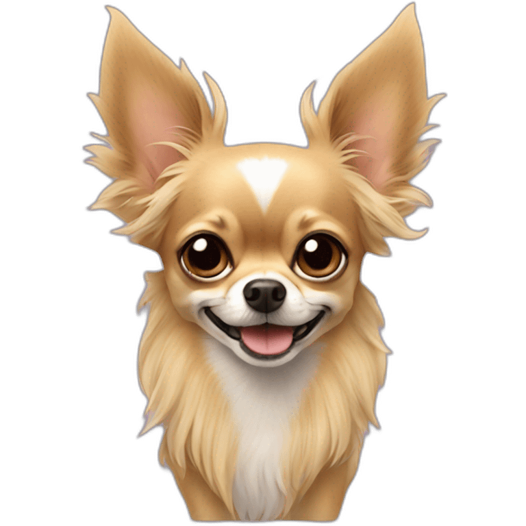 Long hair sand chihuahua halloween emoji