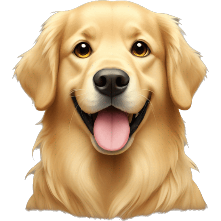 golden retriever with tennis ball emoji