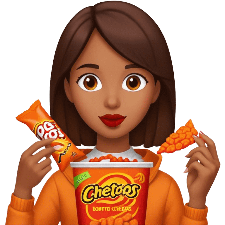 Hot Cheetos girl brunette emoji