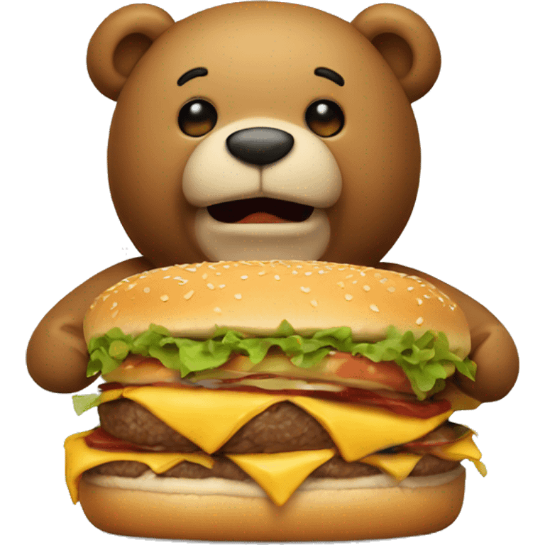 Teddybear eating a burger  emoji