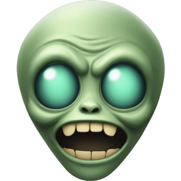 a scary alien smiling emoji