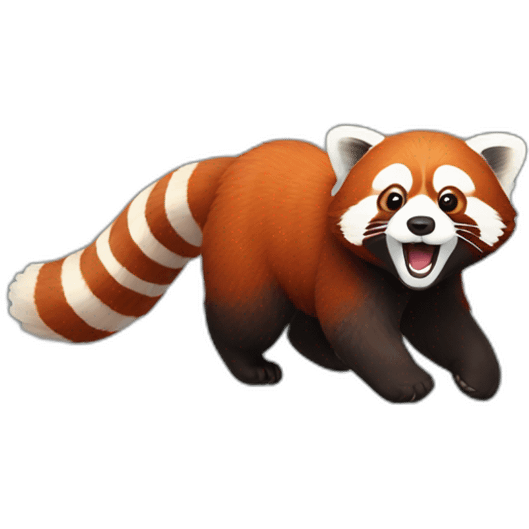 the red panda is running emoji