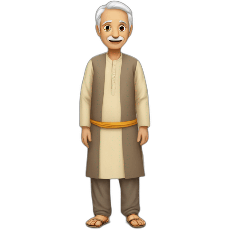 old man  standing ,wearing the dhooti and kurta  emoji