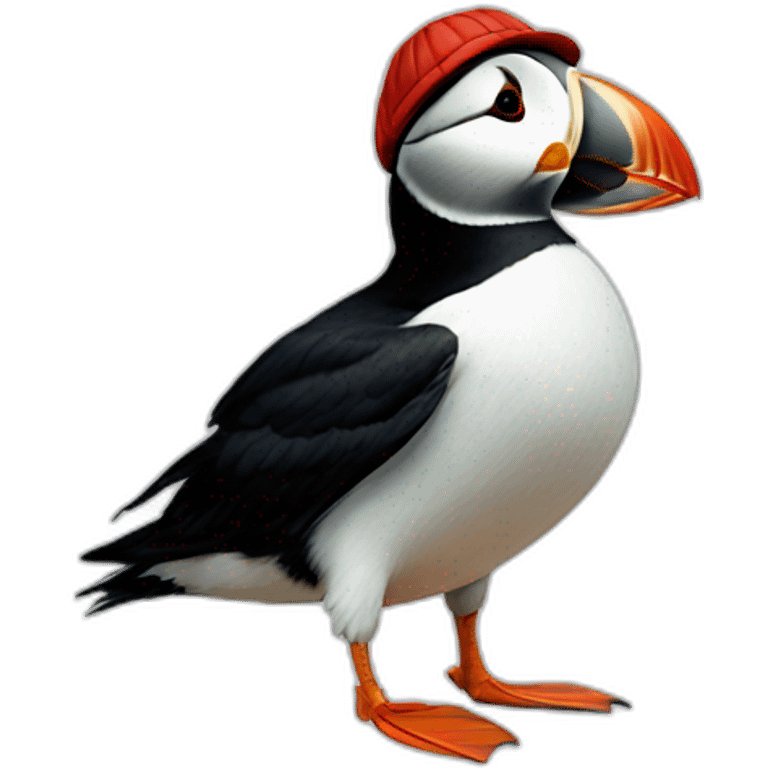 Puffin with hat emoji