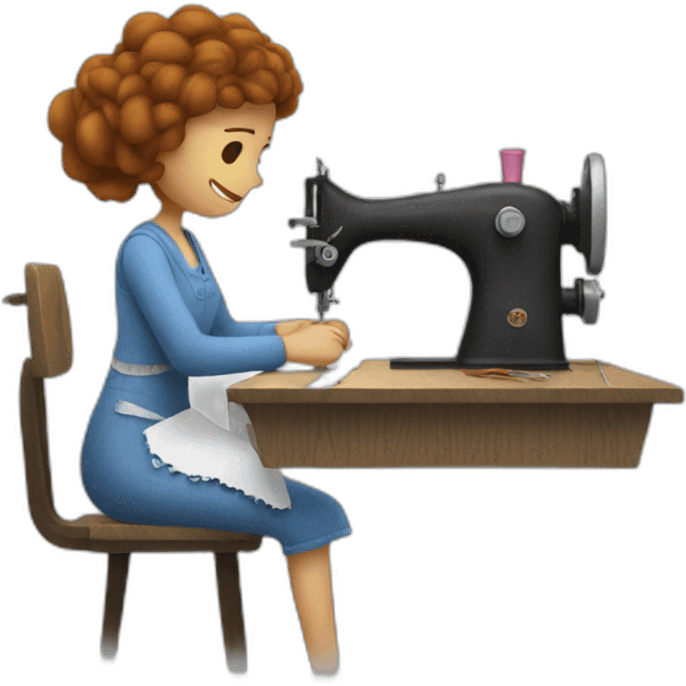 Sally sewing her emoji