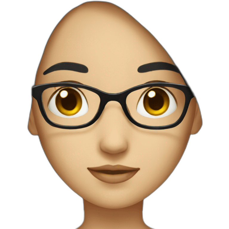 Glasses girl with black hair emoji