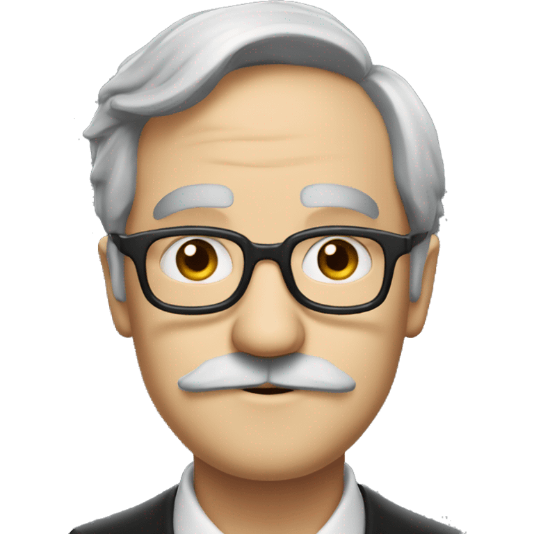 professor flitwick with black long straight hair, a mustache and glasses emoji