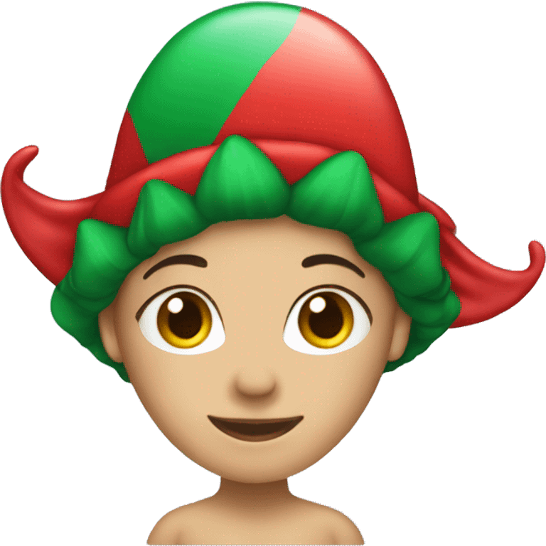 Mermaid wearing a Christmas hat emoji