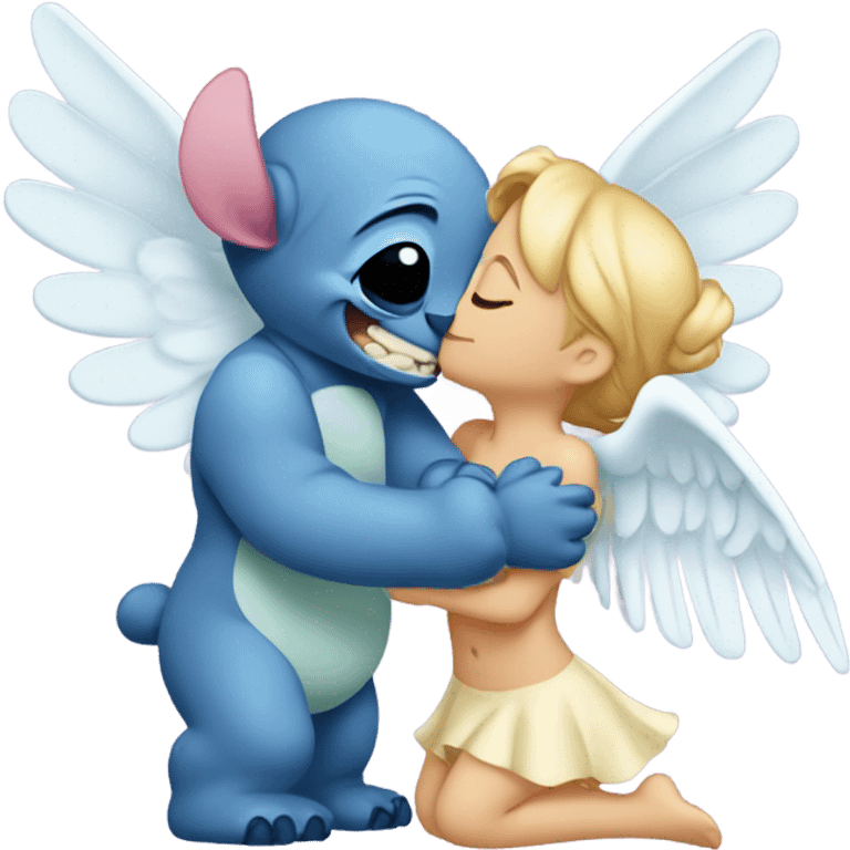 stitch kissing angel emoji