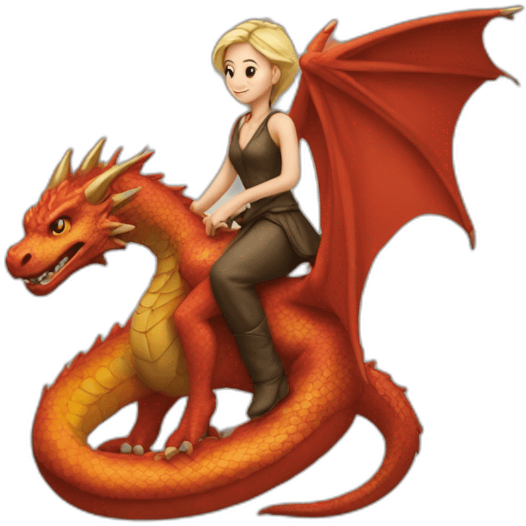 femme sur un dragon emoji